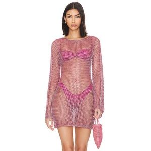 Revolve Gaia Mini Dress in Pink Metallic
superdown
